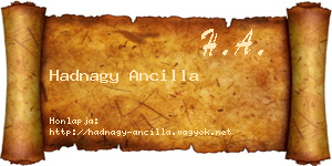 Hadnagy Ancilla névjegykártya